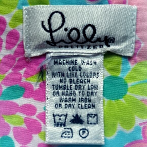Lilly Pulitzer Skirt Size 10 Estimated Blue Pink Elephant Pattern Ribbon Detail - Picture 7 of 7